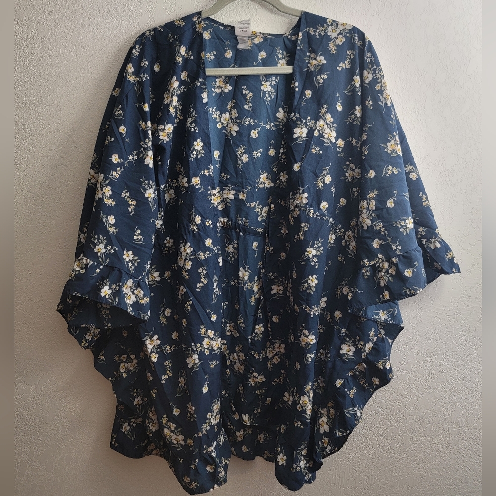 Floral Blue Women's Swim Coverup